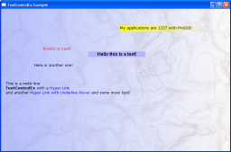 Windows GUI Textcontrol Screen